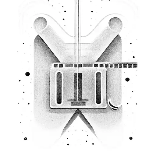 electric guitar but the bridge is turned into a keyboard tattoo design idea