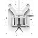 electric guitar but the bridge is turned into a keyboard tattoo design idea