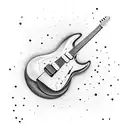 electric guitar but the bridge is turned into a keyboard tattoo design idea