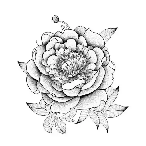 Peony tattoo design idea