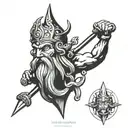 Trident de poseidon god tattoo design idea