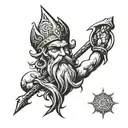 Trident de poseidon god tattoo design idea