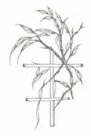 willow branch with date making a cross tattoo tattoo design idea