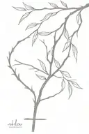 willow branch with date making a cross tattoo tattoo design idea