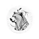 native American bear tattoo design idea