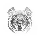 native American bear tattoo design idea