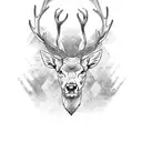 stag native American  tattoo design idea