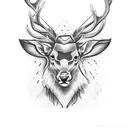 stag native American  tattoo design idea