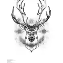 stag native American  tattoo design idea