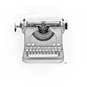 A typewriter morphing into a guitar tattoo design idea