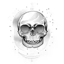 Moon, skull  tattoo design idea