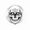Moon, skull  tattoo design idea
