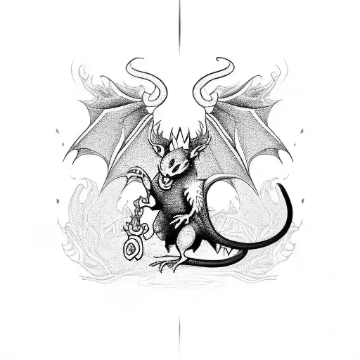 Premium AI Image  Sketch for a tattoo rat ball or rat king