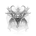 deamon rat dragon with wings tattoo design idea