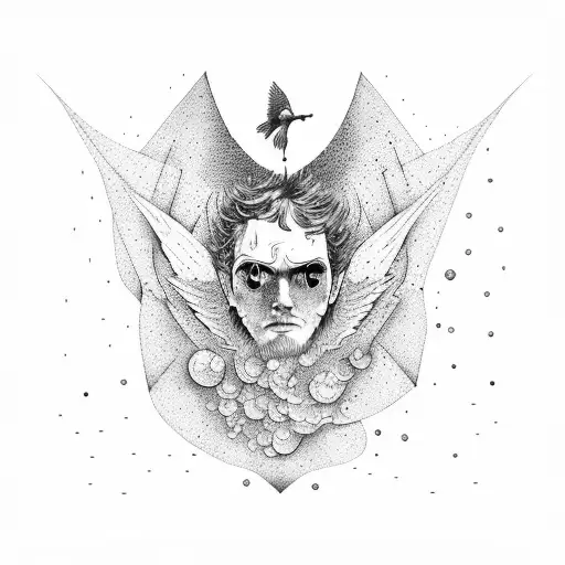 icarus falling tattoo design idea