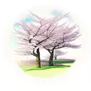 Full korean cherry blossom tree  tattoo design idea