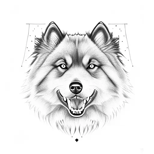 Eurasier dog smile friendly tattoo design idea