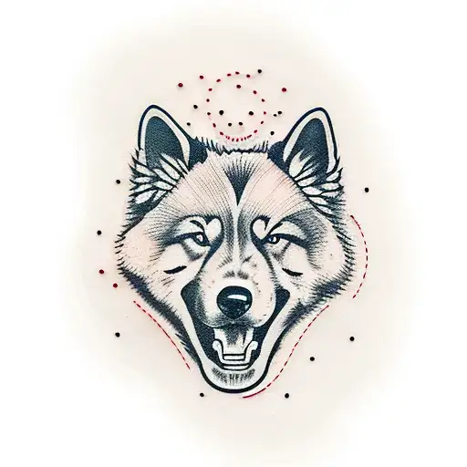 Eurasier dog smile friendly tattoo design idea