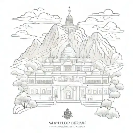Vaishno Devi Bhawan Katra and Mata Rani tattoo design idea