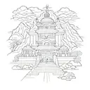 Vaishno Devi Bhawan Katra and Mata Rani tattoo design idea