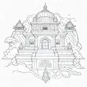 Vaishno Devi Bhawan Katra and Mata Rani tattoo design idea