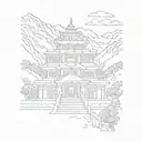 Vaishno Devi Bhawan Katra and Mata Rani tattoo design idea