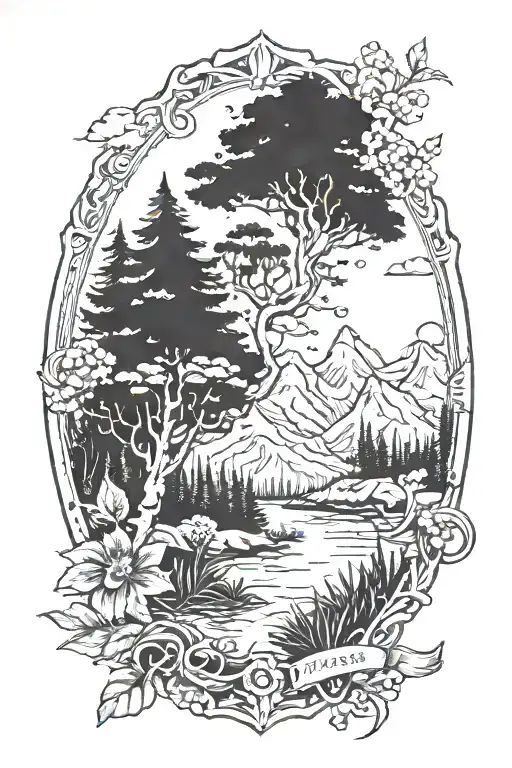 NATURE TREK TRUST WANDERLUST RESPECT tattoo design idea