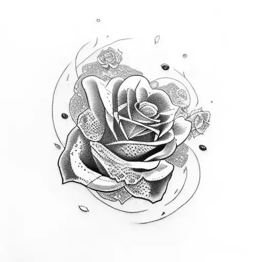 black snake and red roses tattoo design idea