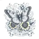 sunflower butterfly you are my sunshine tattoo design idea