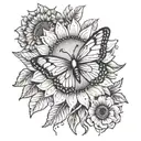 sunflower butterfly you are my sunshine tattoo design idea