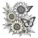 sunflower butterfly you are my sunshine tattoo design idea