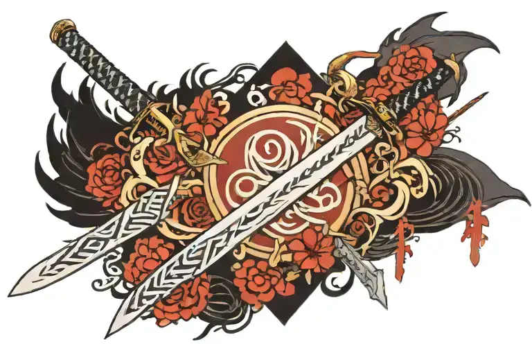 all hashira swords from anime: demon slayer blade tattoo design idea