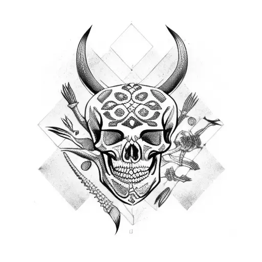 Animal skeleton sleeve tattoo design idea