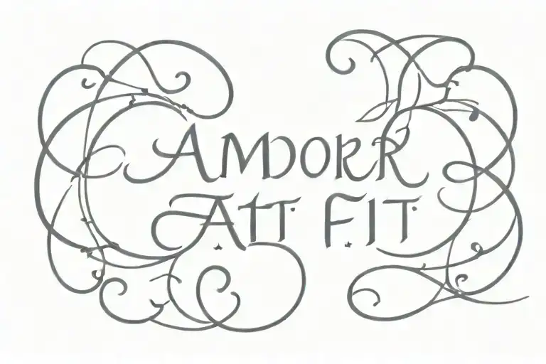"amor fati" as a stoic reminder tattoo design idea