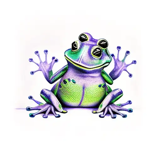 teddy frog tattoo design idea