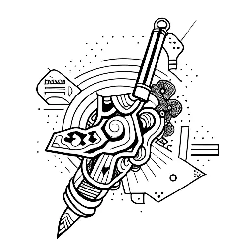 palhaços do mal com armas e fumando] tattoo design idea