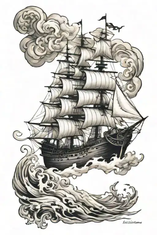 burn the ships tattoo design idea