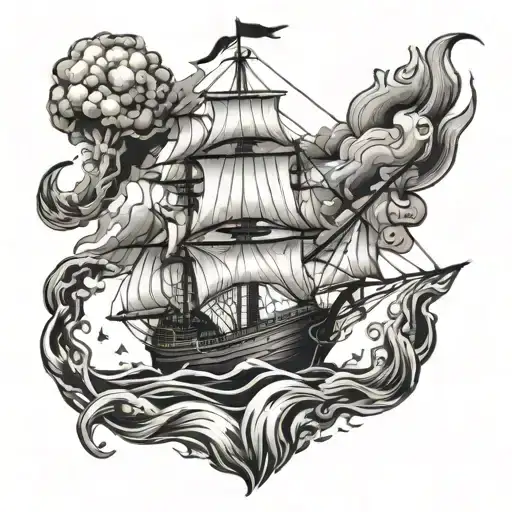 burn the ships tattoo design idea