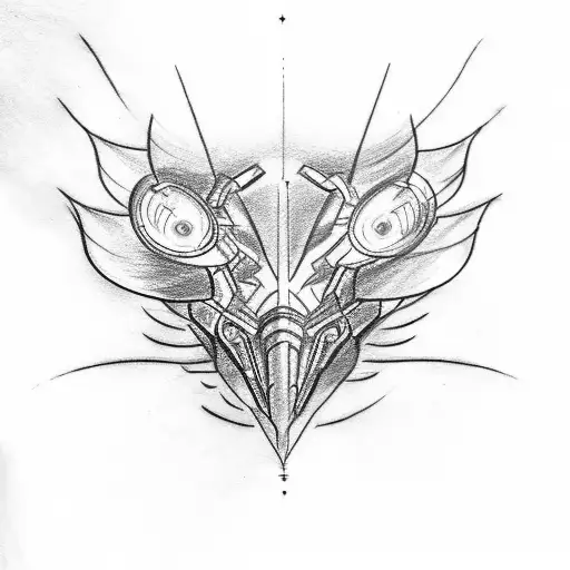 A drawing of a Ducati Panigale with a ray in the background tattoo design idea