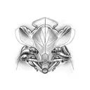 A drawing of a Ducati Panigale with a ray in the background tattoo design idea