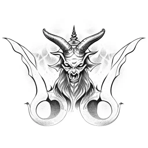 baphomet demonic tattoo design idea