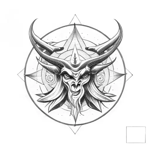 baphomet demonic tattoo design idea