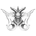 baphomet demonic tattoo design idea