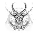 baphomet Holding cross tattoo design idea