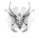 baphomet Holding cross tattoo design idea