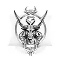 baphomet Holding cross tattoo design idea
