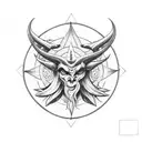 baphomet demonic tattoo design idea