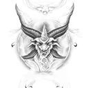baphomet demonic tattoo design idea