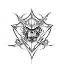 dark mark from harry potter surrounded by hogwarts  tattoo design idea