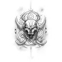 dark mark from harry potter surrounded by hogwarts  tattoo design idea